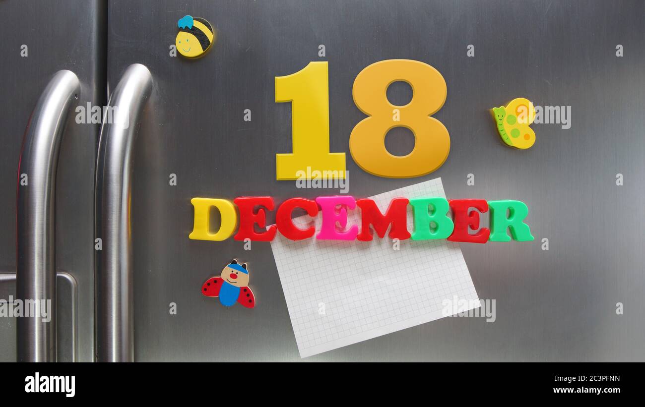 Calendar day on december 18 hi-res stock photography and images - Alamy