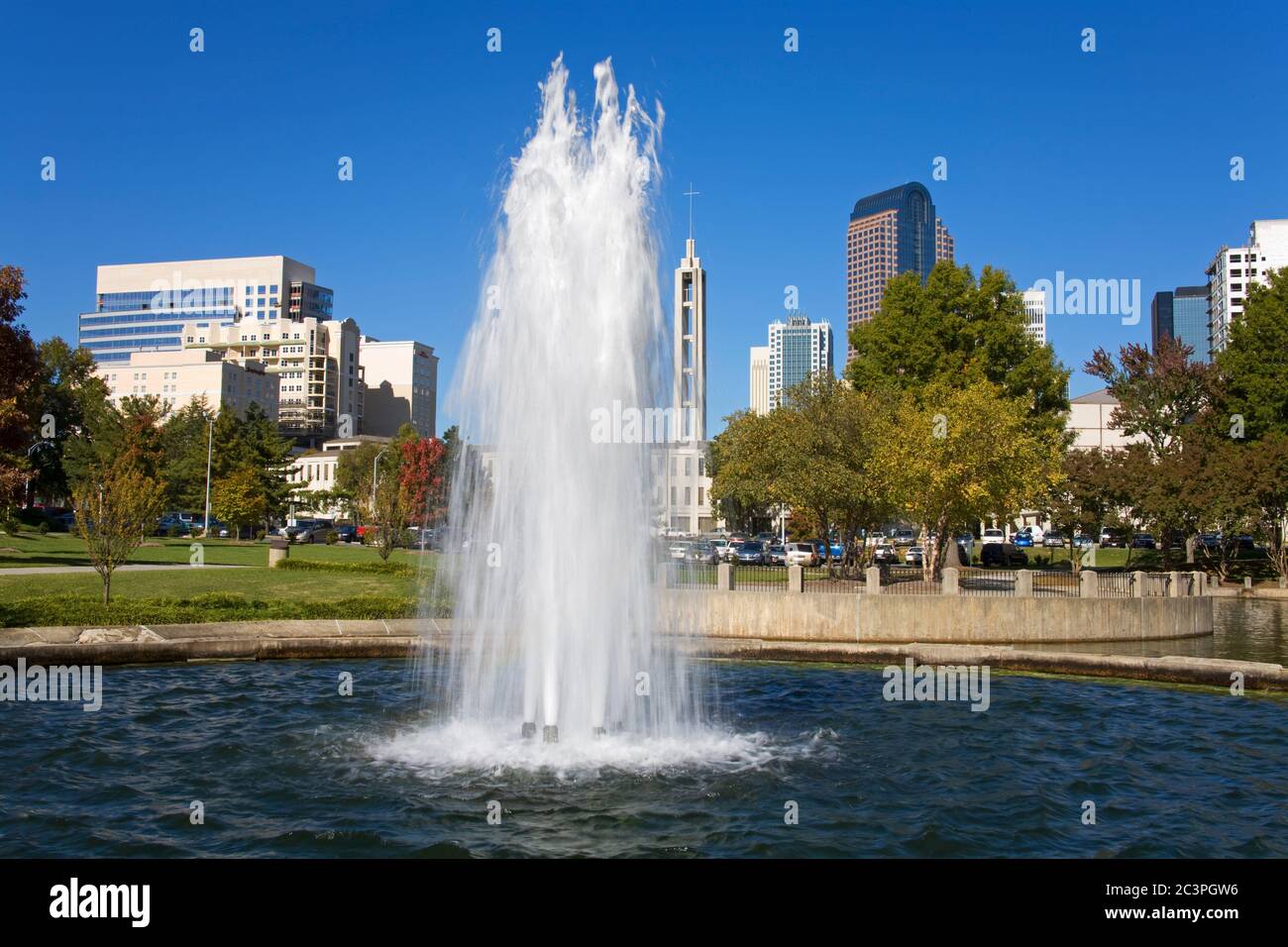 Marshall Park Fountain, Charlotte, North Carolina, USA Stock Photo Alamy