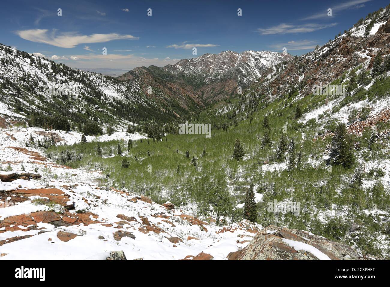 Late snow in June in Big Cottonwood Canyon, Utah Stock Photo Alamy