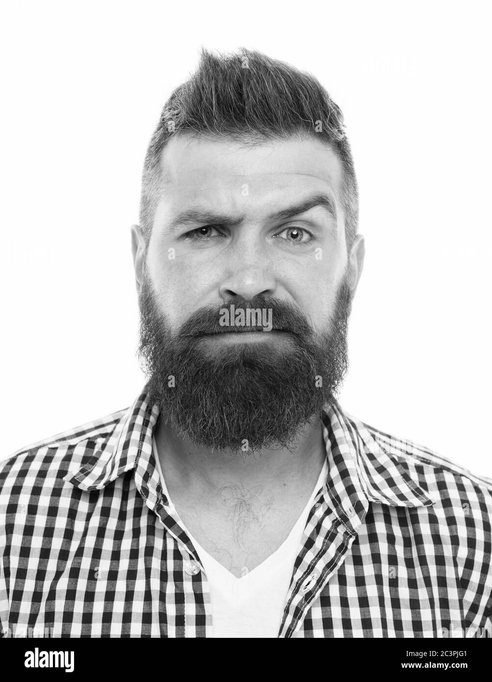 Mature hipster with beard. trendsetter hipster with mustache isolated on white. mustachioed and bearded male. after hairdresser salon. barbershop master. mustache from barber. Fabulous at any age. Stock Photo