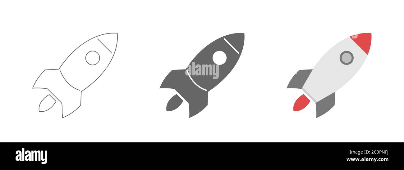 Startup rocket icons Stock Vector