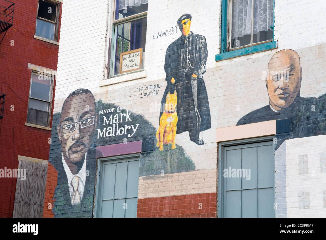 Political mural on West Liberty Street,Cincinnati, Ohio, USA Stock Photo