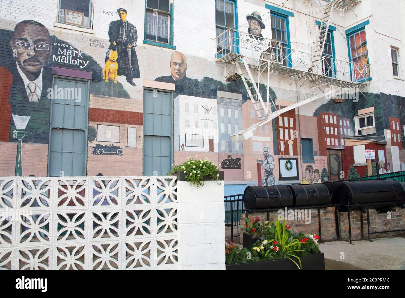 Political mural on West Liberty Street,Cincinnati, Ohio, USA Stock Photo