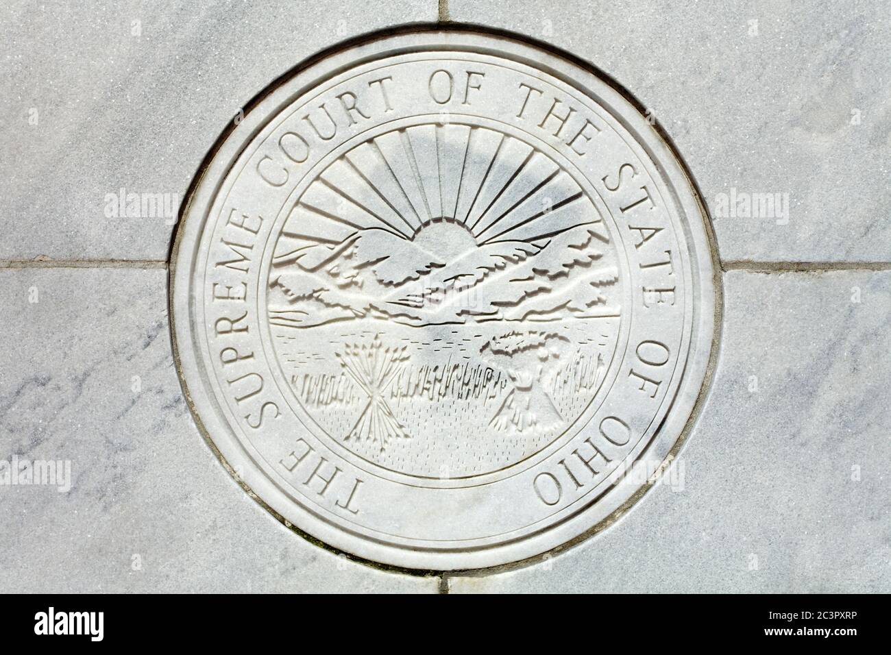Crest on the Ohio Judicial Center,Columbus,Ohio,USA Stock Photo