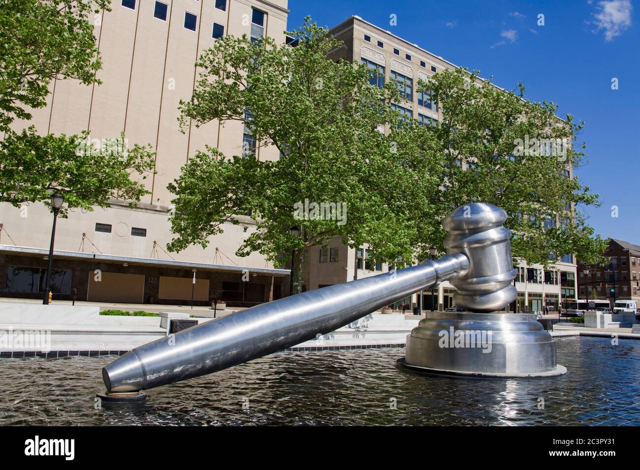 Gavel sculpture outside the Ohio Judicial Center,Columbus,Ohio,USA Stock Photo