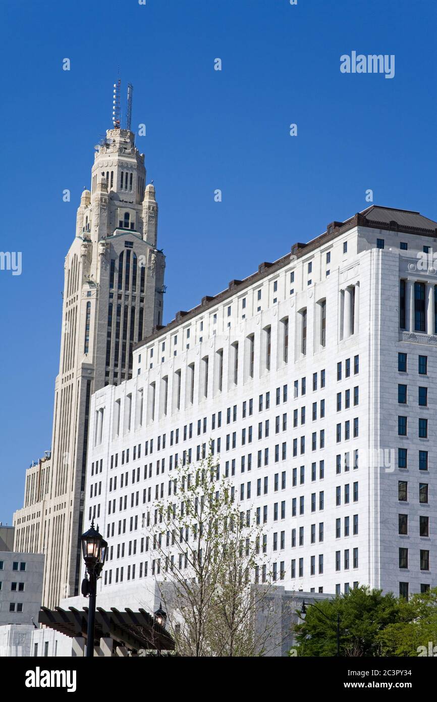 Ohio Judicial Center & Leveque Tower,Columbus,Ohio,USA Stock Photo