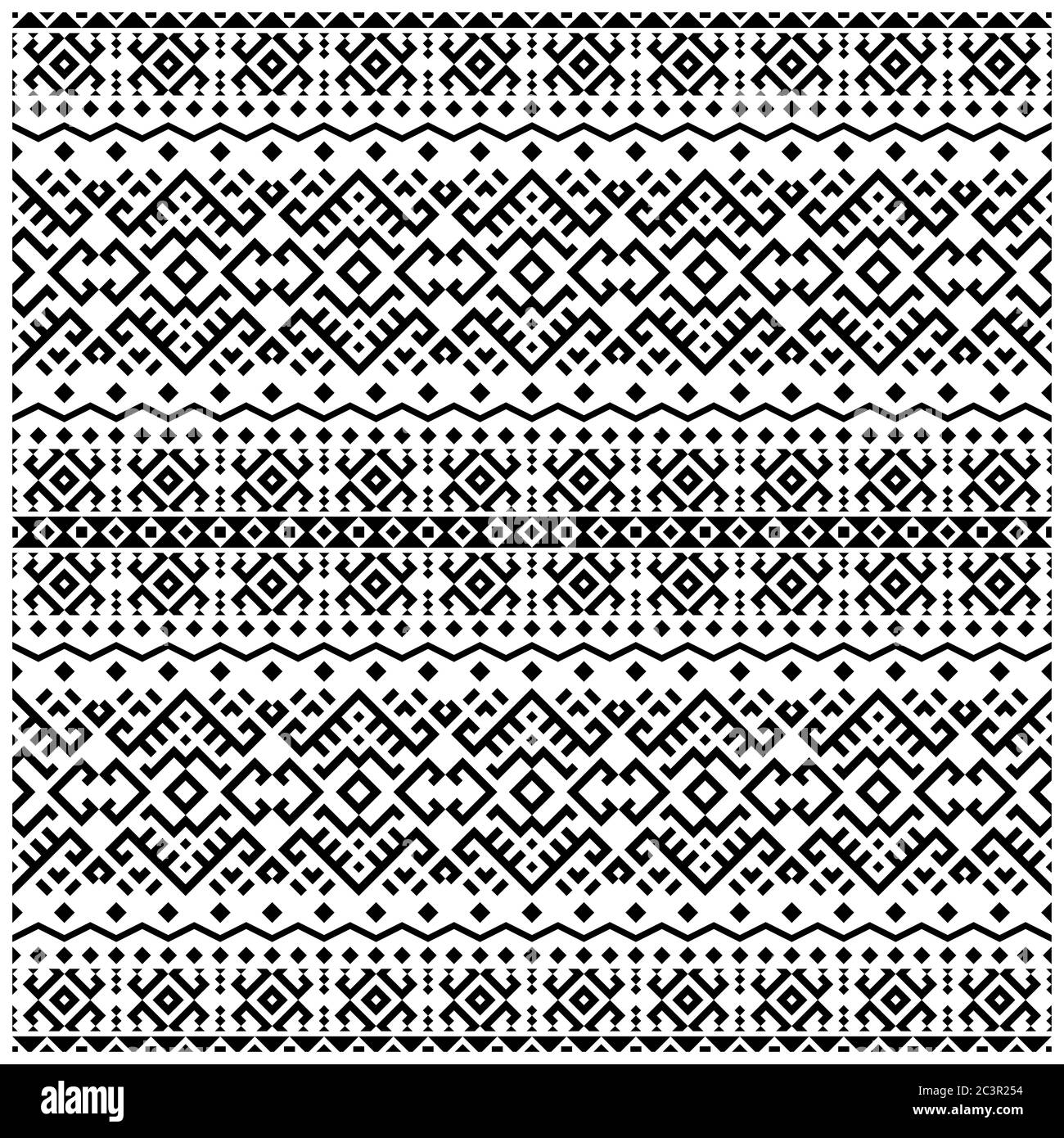 Seamless ethnic pattern. Traditional tribal pattern in black and white ...
