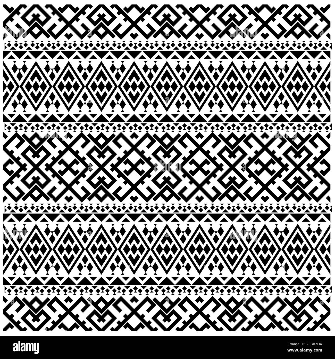 Seamless ethnic pattern. Traditional tribal pattern in black and white ...