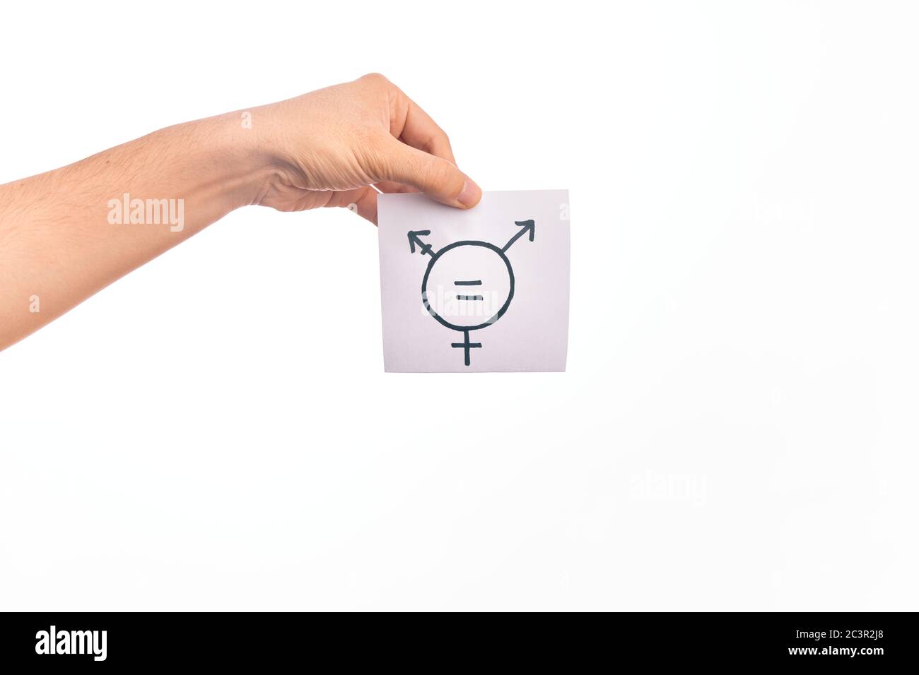 Cardboard Banner With Transgender Symbol Supporting Trans People Asking For Equal Rights Over Isolated White Background Stock Photo Alamy