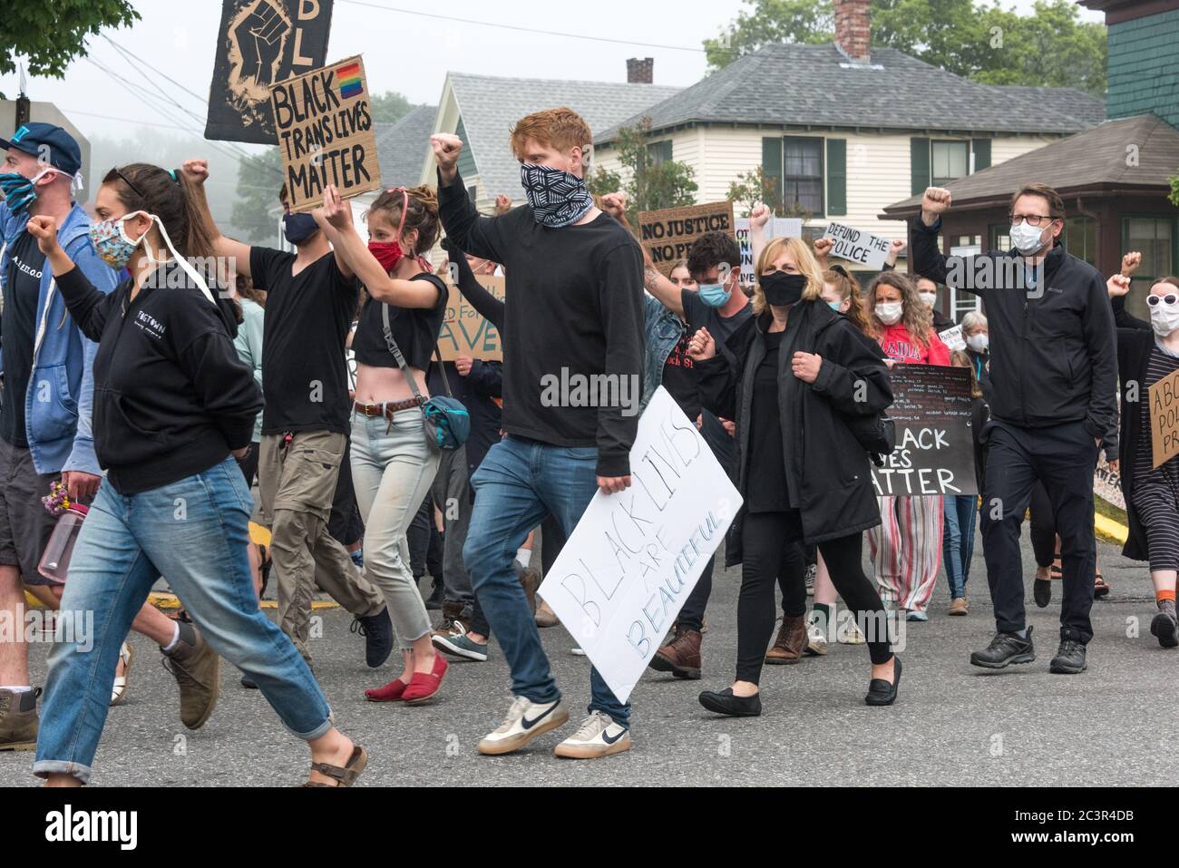 Bar Harbor, Maine, USA. 21 June, 2020. Students at Mount Desert Island