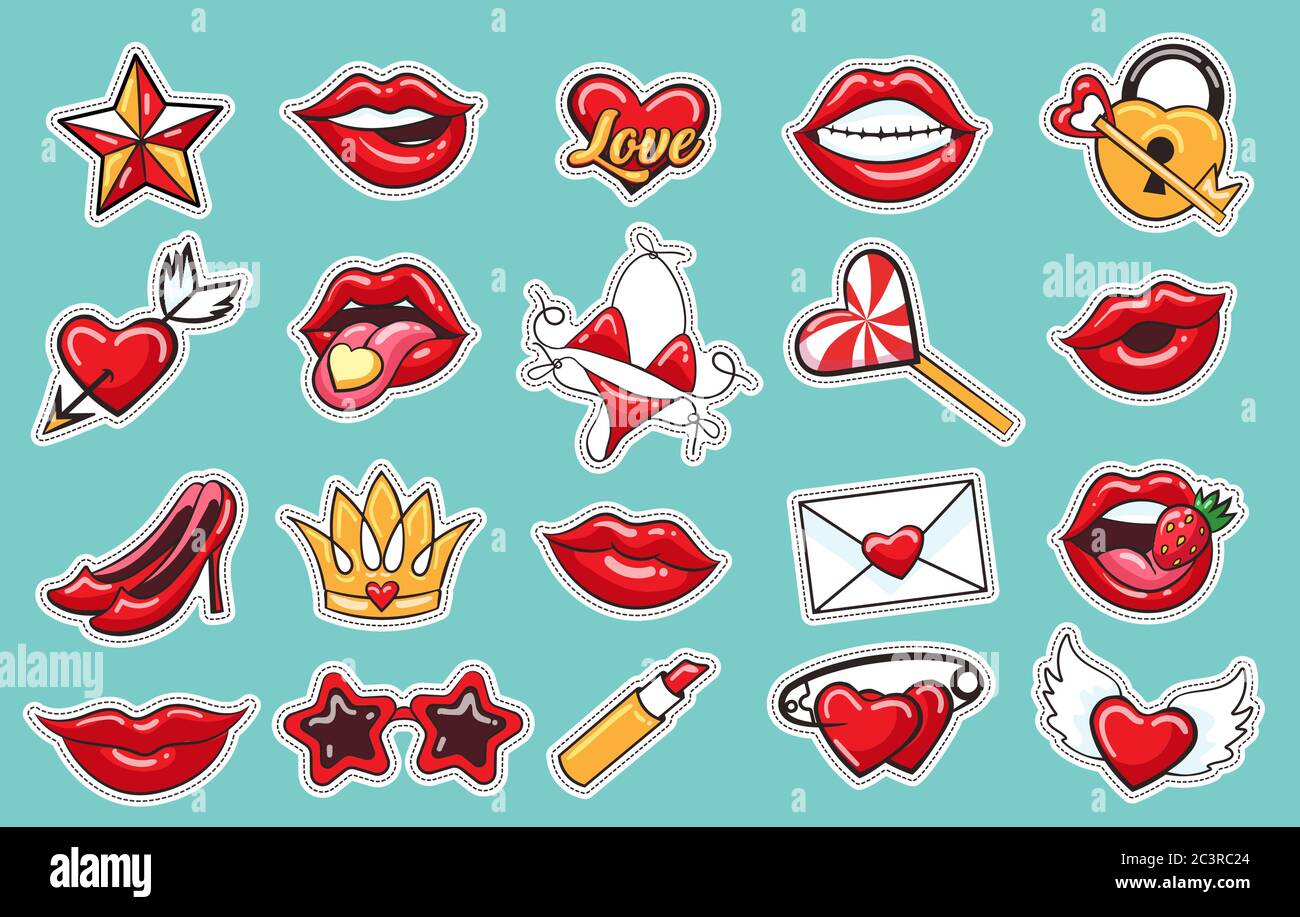 Loved stickers for girls Stock Vector