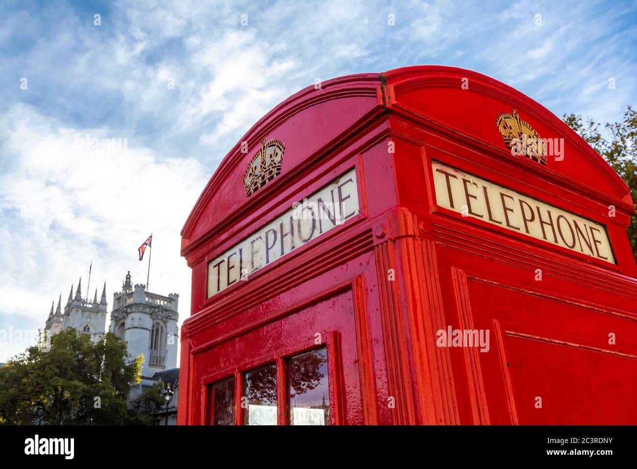 Red phone booth in London. United Kingdom, Europe Stock Photo - Alamy