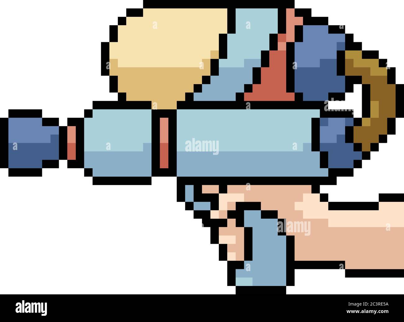 vector pixel art sci fi gun isolated cartoon Stock Vector Image & Art -  Alamy