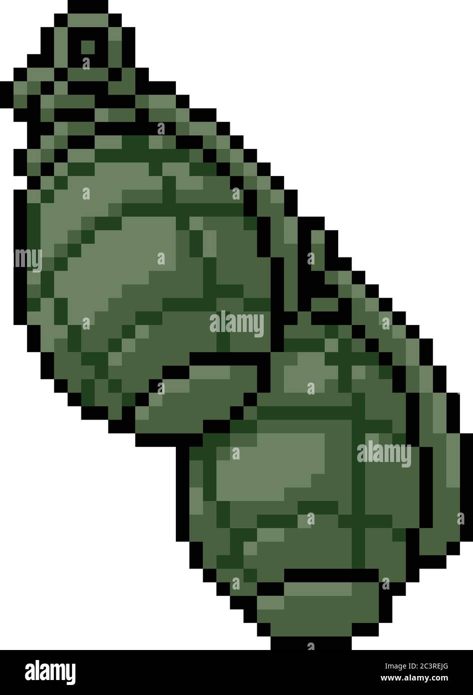 vector pixel art grenade isolated cartoon Stock Vector