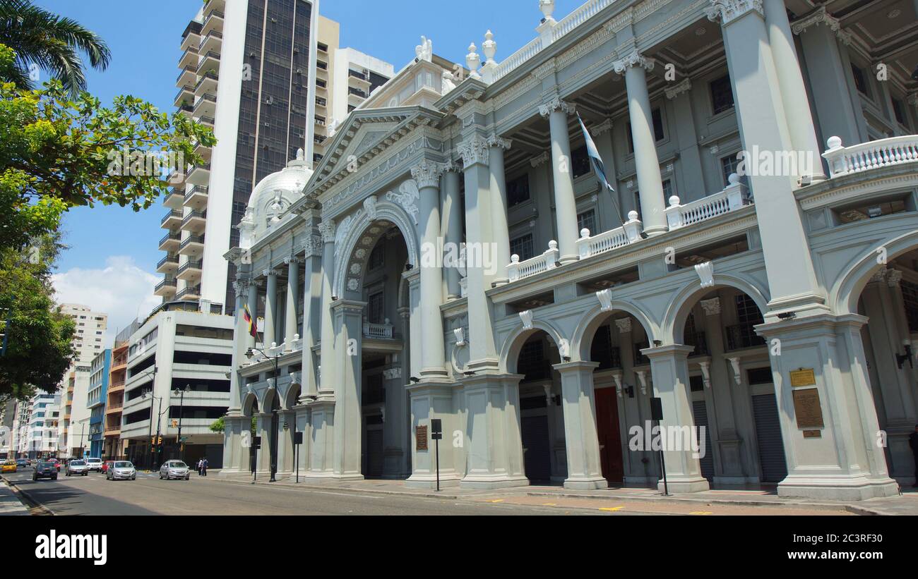 Guayaquil, Guayas / Ecuador - September 4 2016: Exterior view of the old building of the municipality of the city of Guayaquil Stock Photo