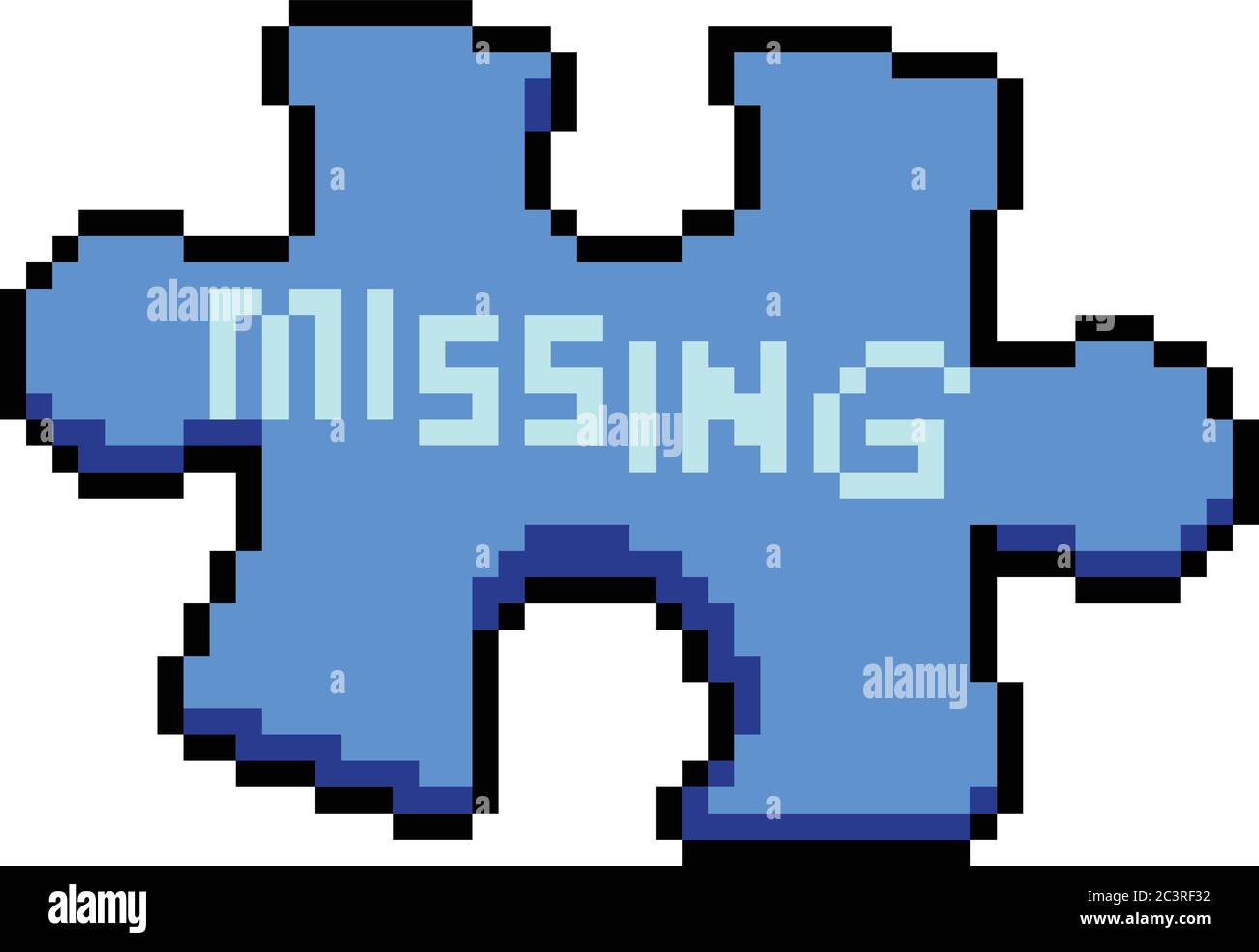 vector pixel art missing puzzle isolated cartoon Stock Vector Image & Art -  Alamy