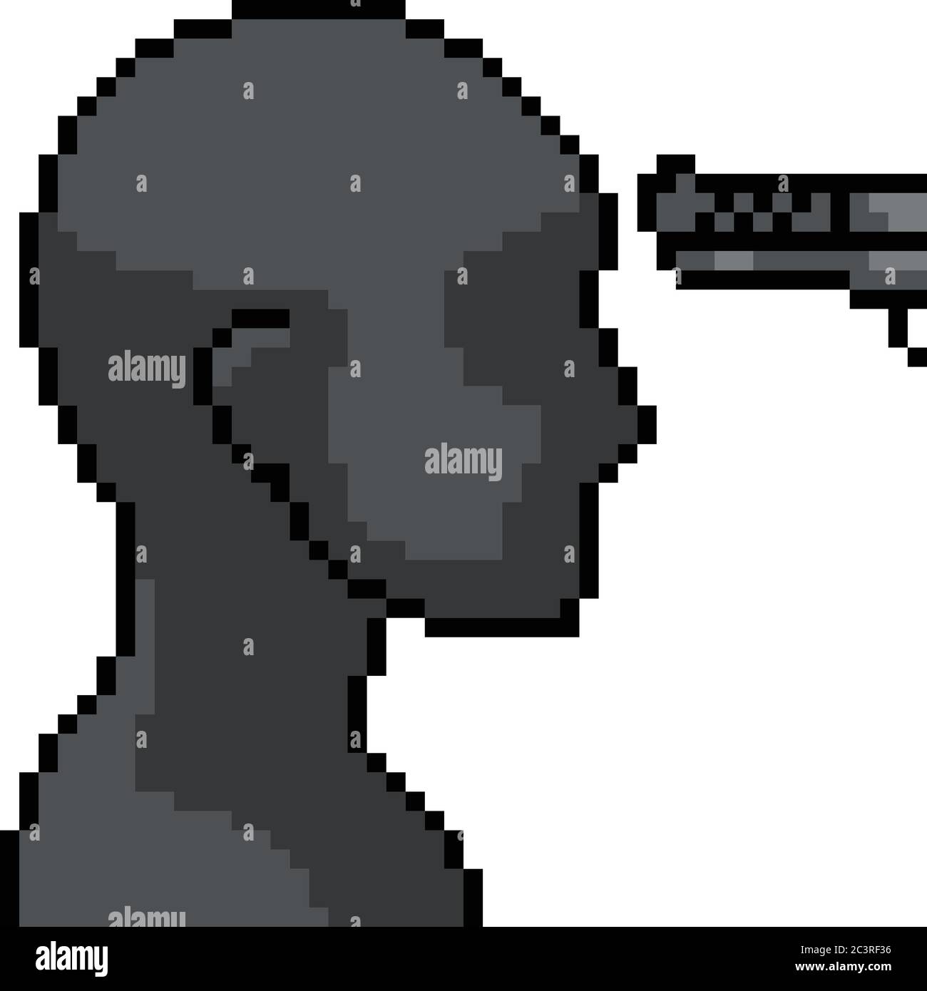 vector pixel art gun violence isolated cartoon Stock Vector