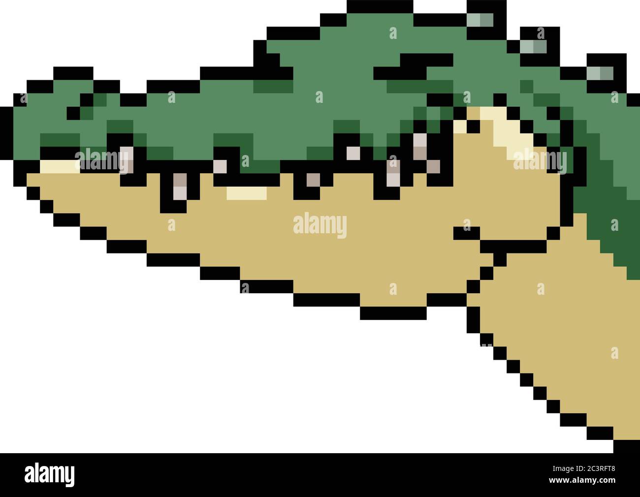 vector pixel art crocodile isolated cartoon Stock Vector Image & Art