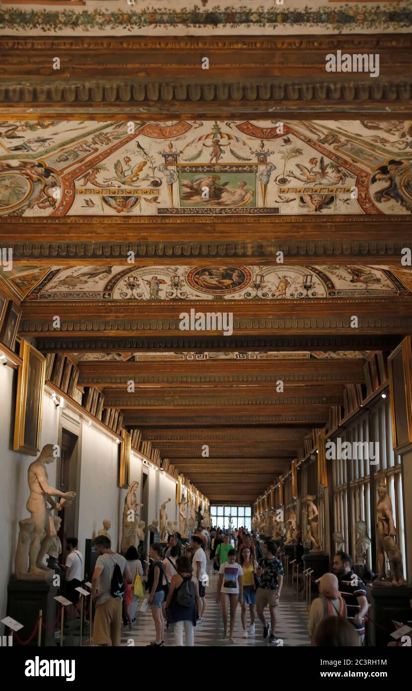 Sculpture gallery at Uffizi Gallery, Florence, Italy Stock Photo
