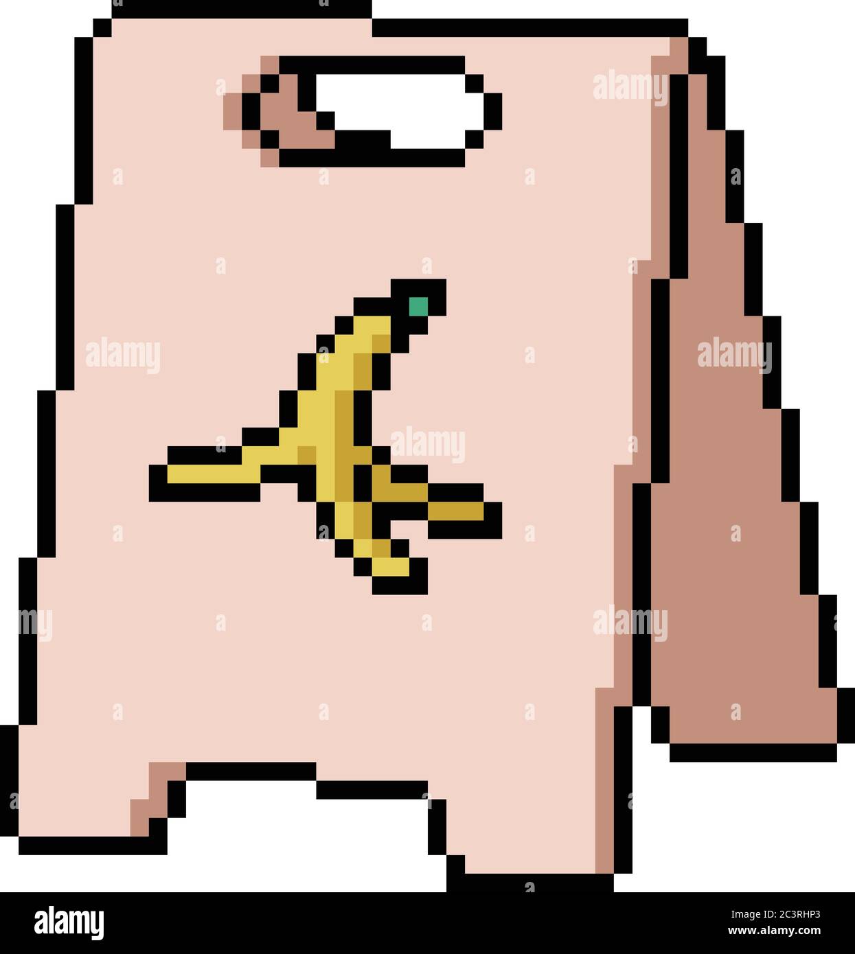 vector pixel art banana sign isolated cartoon Stock Vector Image & Art