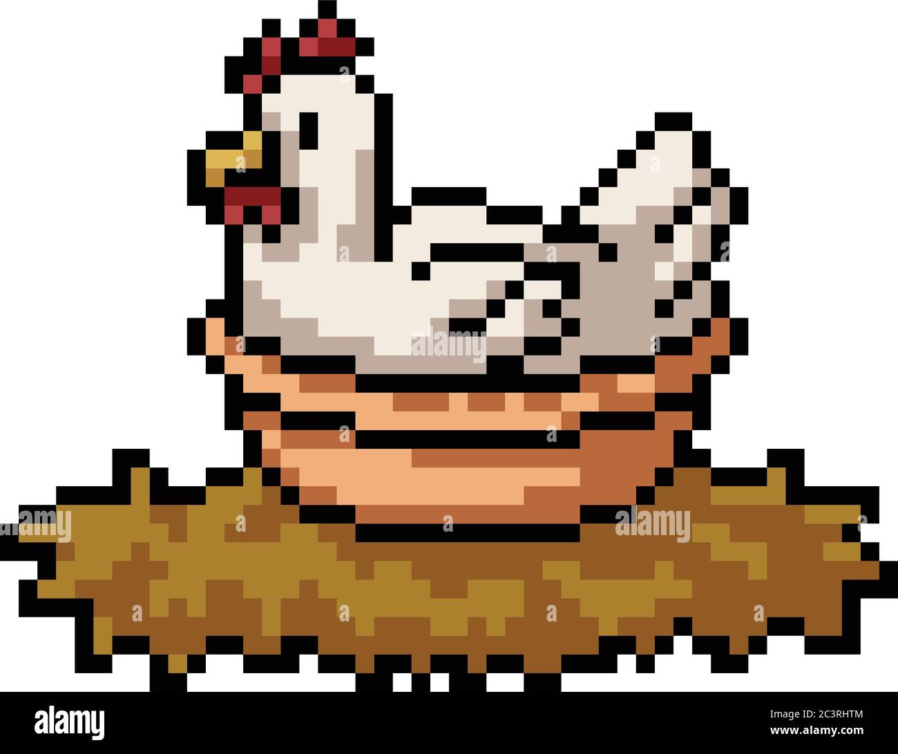 vector pixel art chicken isolated cartoon Stock Vector Image & Art Alamy