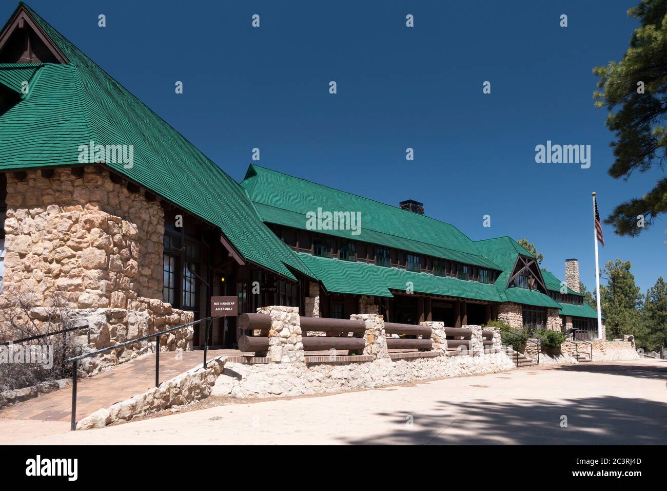 Historic Bryce Canyon Lodge building designed by Gilbert Stanley Underwood in 1924 Stock Photo