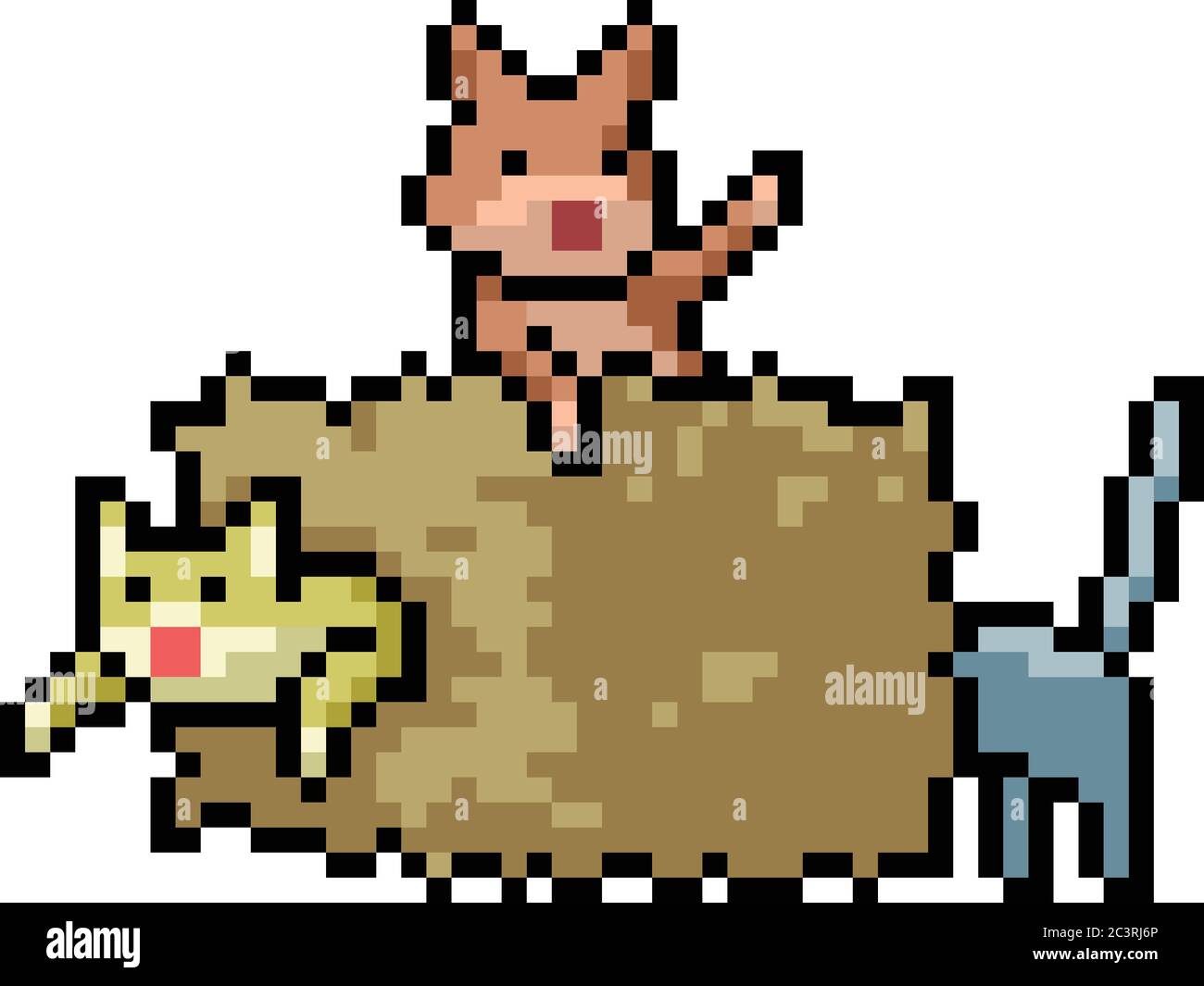 Cute cat pixel art Stock Vector Images - Alamy
