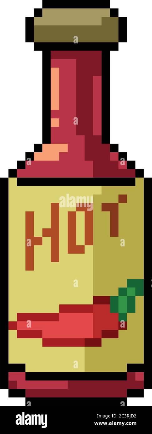 vector pixel art sauce bottle isolated cartoon Stock Vector Image & Art -  Alamy