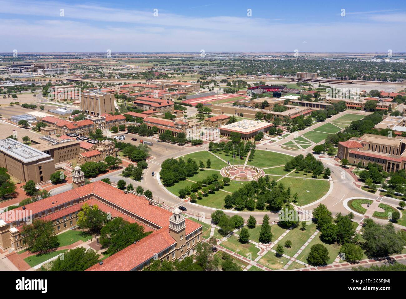 Aerial views of Texas Tech University in Lubbock Stock Photo - Alamy