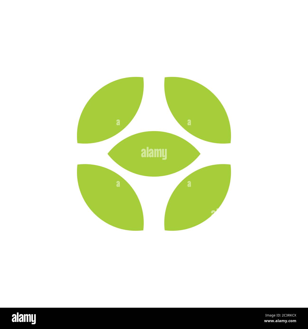 leaf simple geometric circle green nature logo vector Stock Vector ...