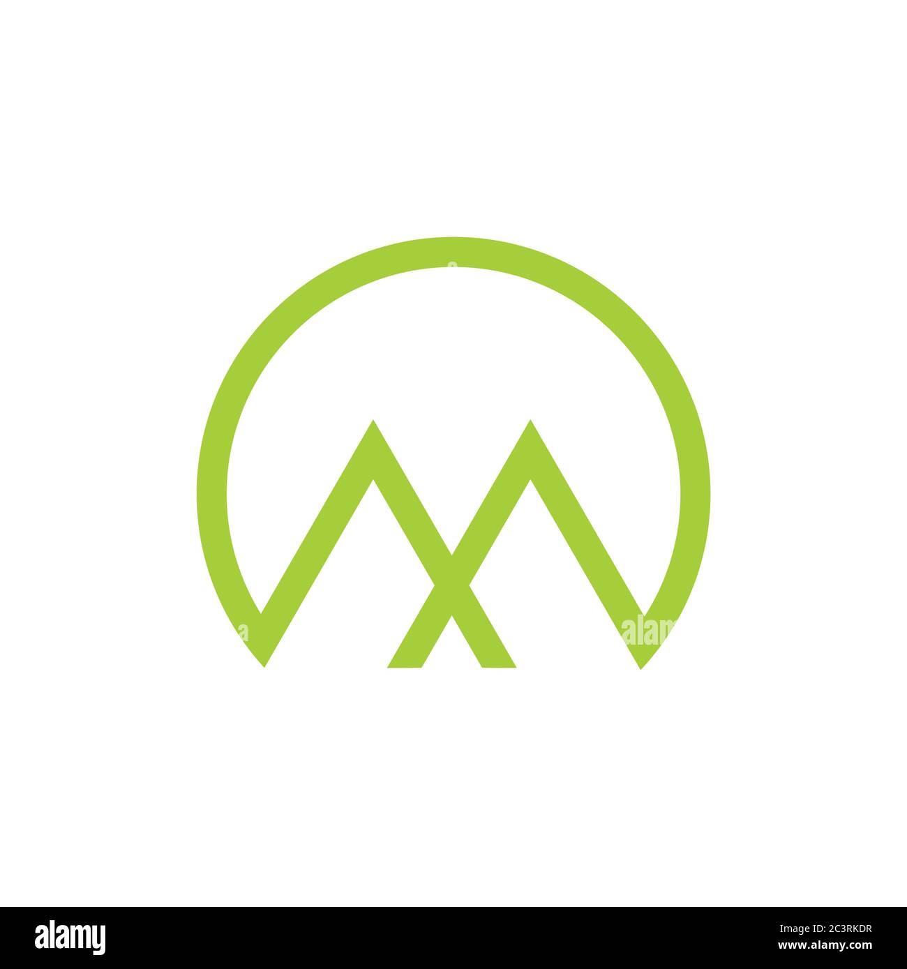 letter om geometric mountain logo vector Stock Vector