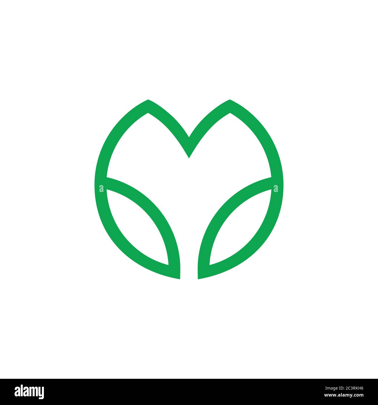 letter m simple geometric line leaf logo Stock Vector
