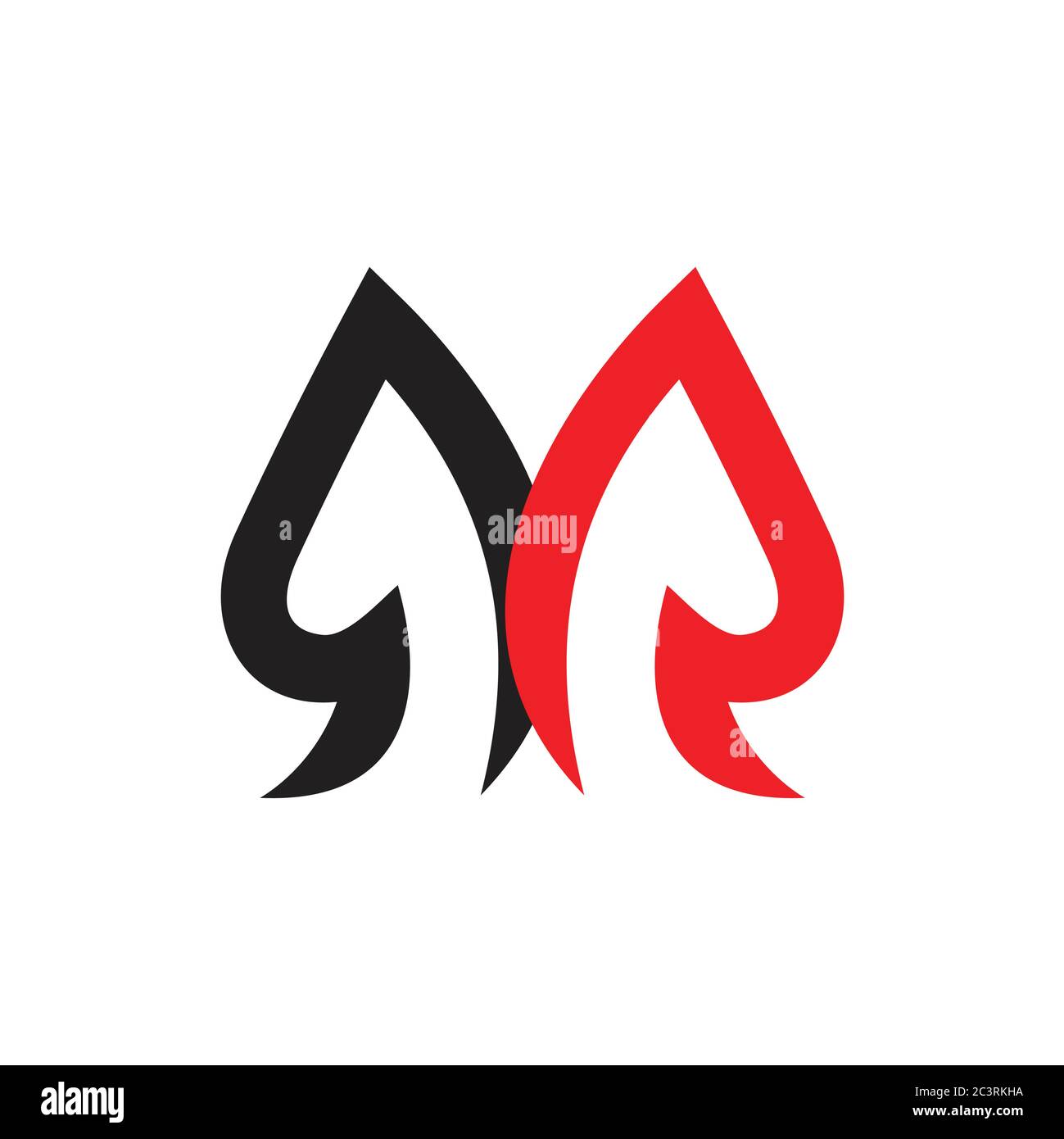 abstract letter mr curves simple logo vector Stock Vector