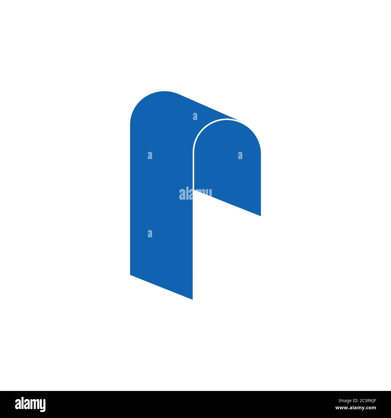 letter r geometric 3d simple logo vector Stock Vector