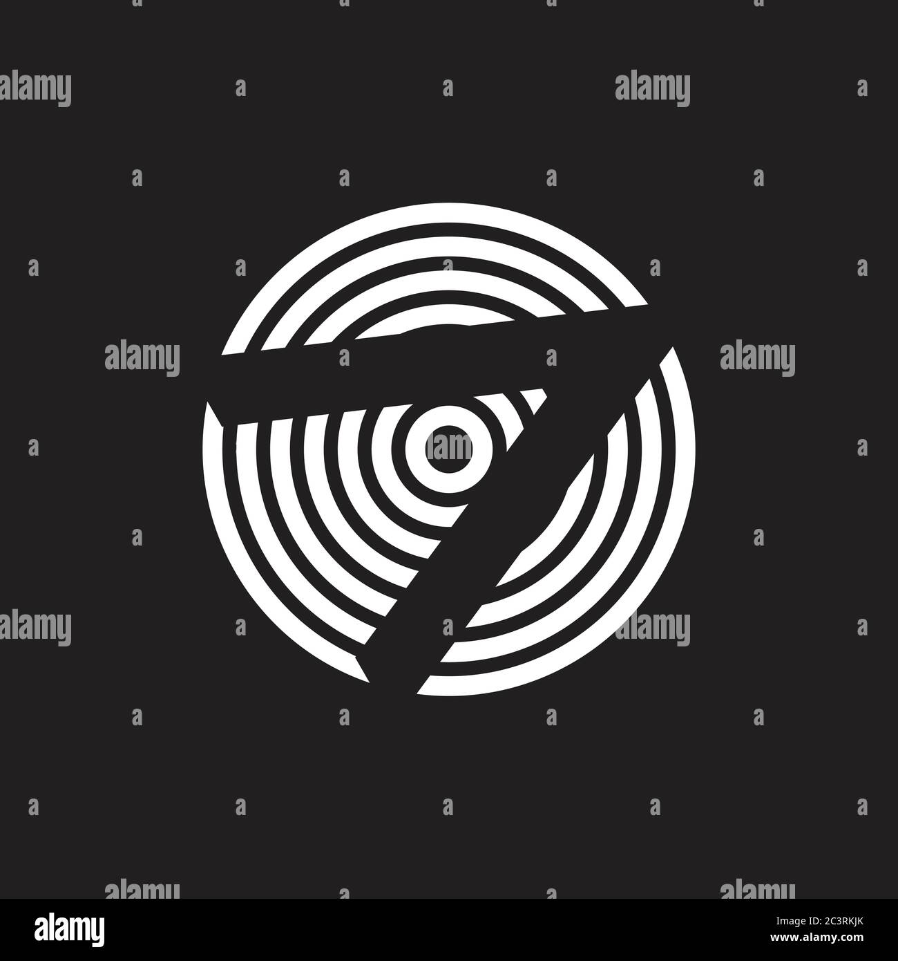 circle stripes arrow simple logo vector Stock Vector