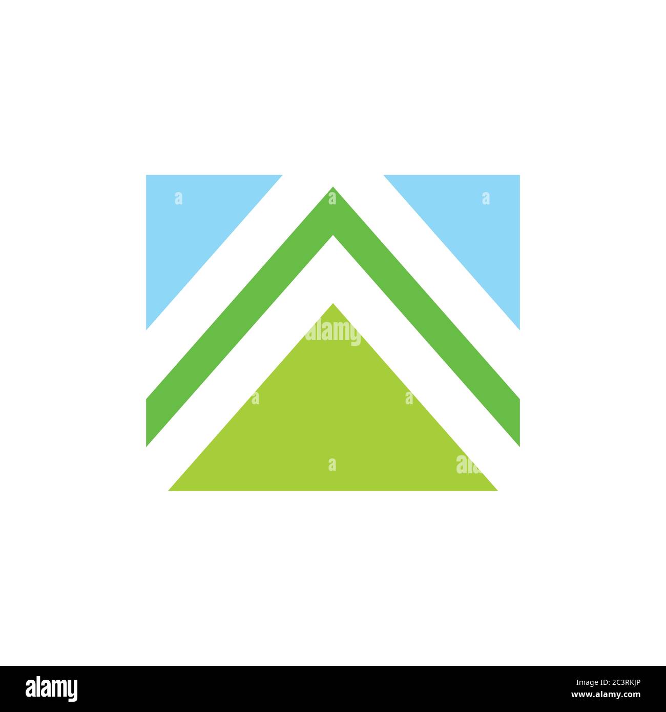 triangle green mountain geometric abstarct logo Stock Vector