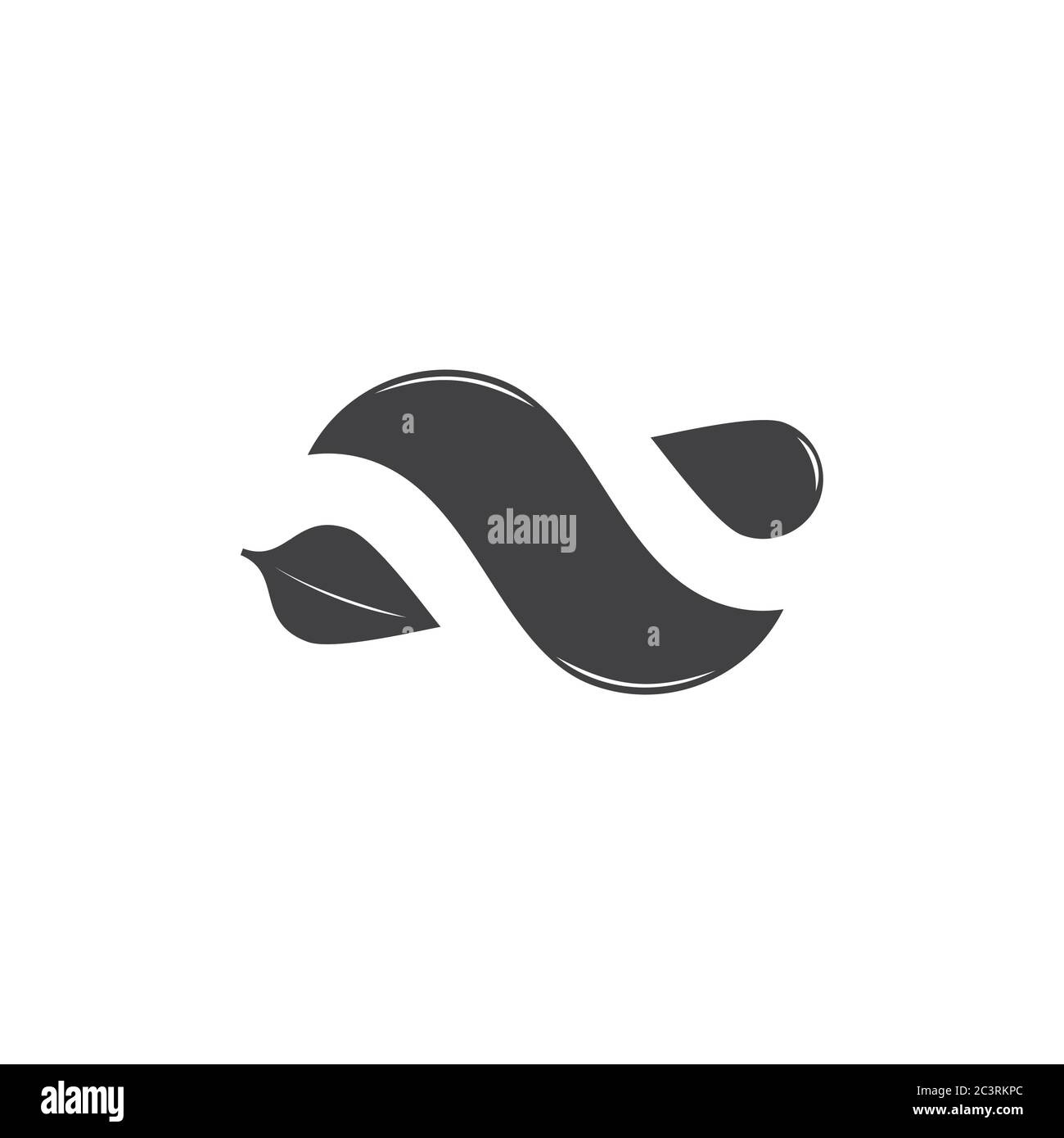 leaf water abstract silhouette geometric design logo vector Stock ...