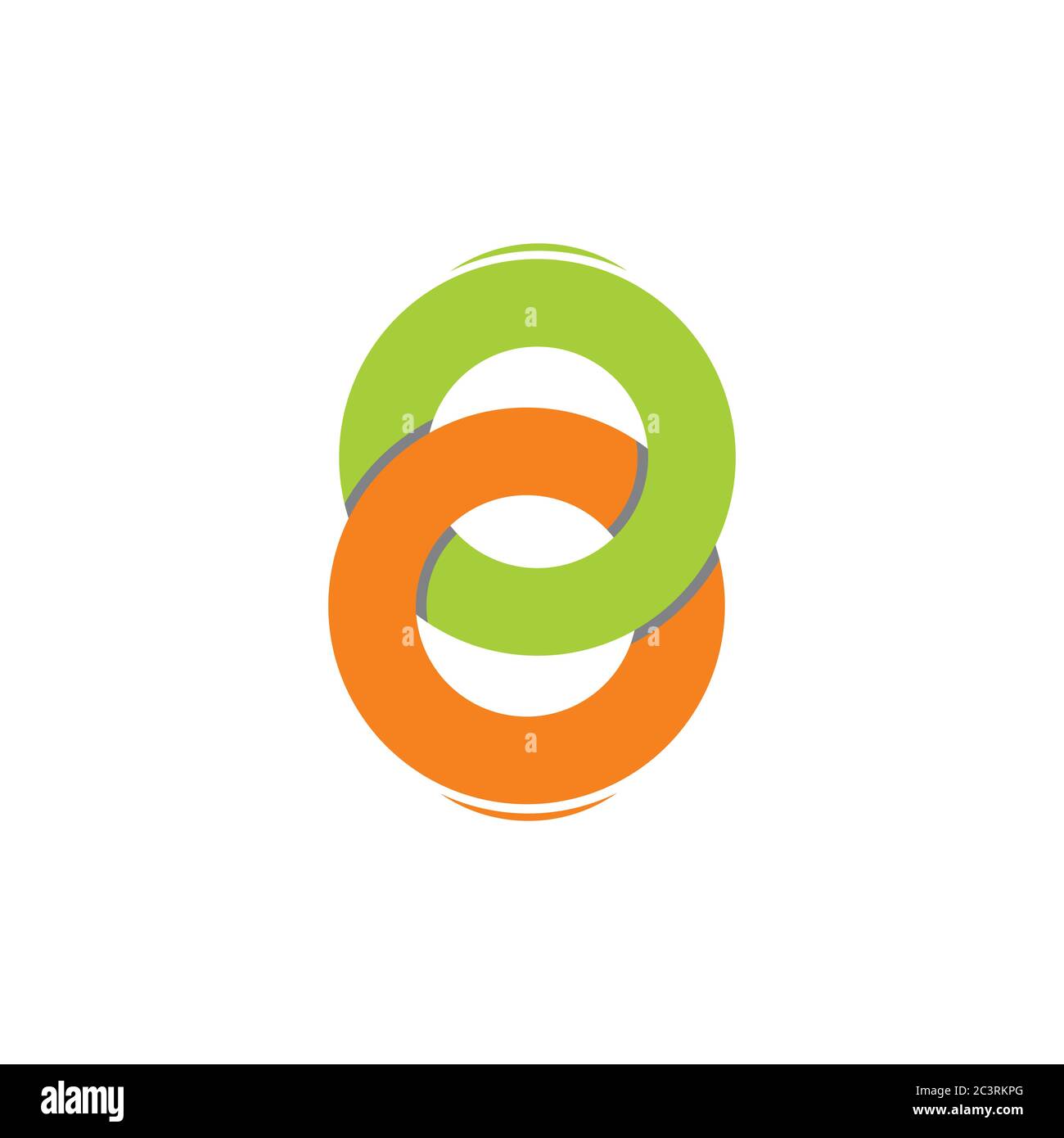 linked overlapping circle object logo vector Stock Vector