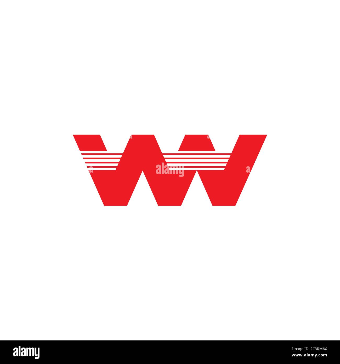 letter wn stripes motion geometric logo vector Stock Vector