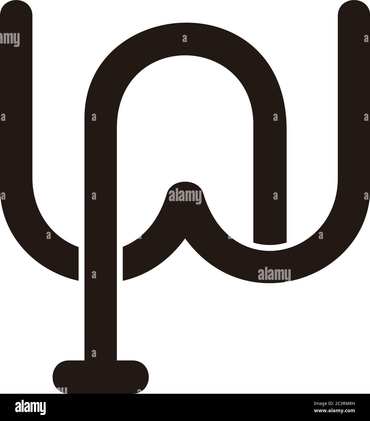 letter wr simple geometric line design symbol logo vector Stock Vector
