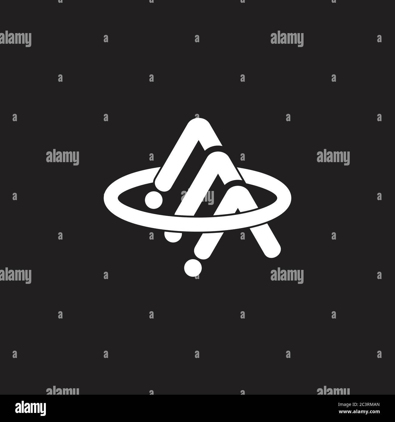 arrow up overlapping line dots motion logo vector Stock Vector