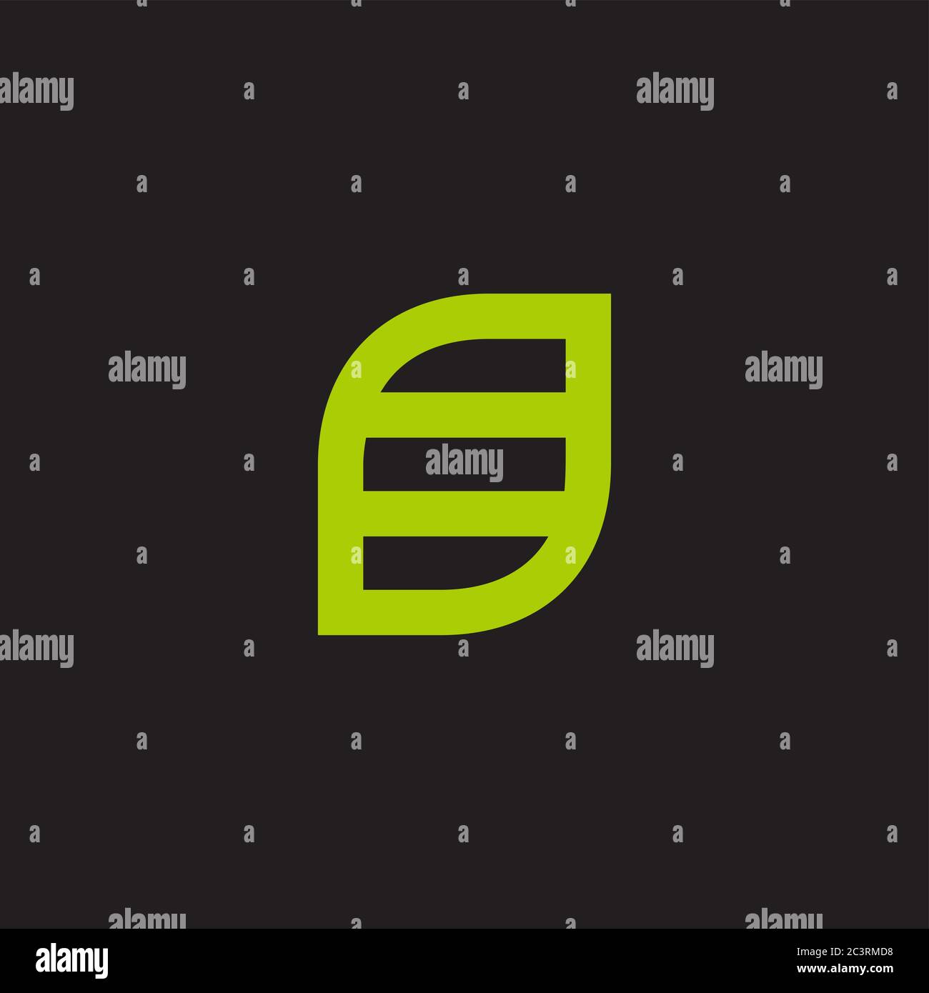 letter s simple geometric leaf symbol, line art design logo vector ...
