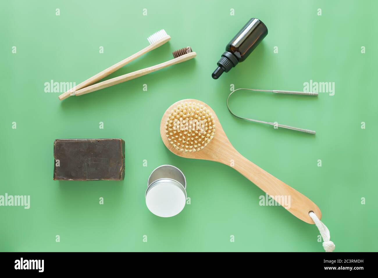 zero waste, toothbrushes, soap, tongue cleaning, Coconut oil Stock