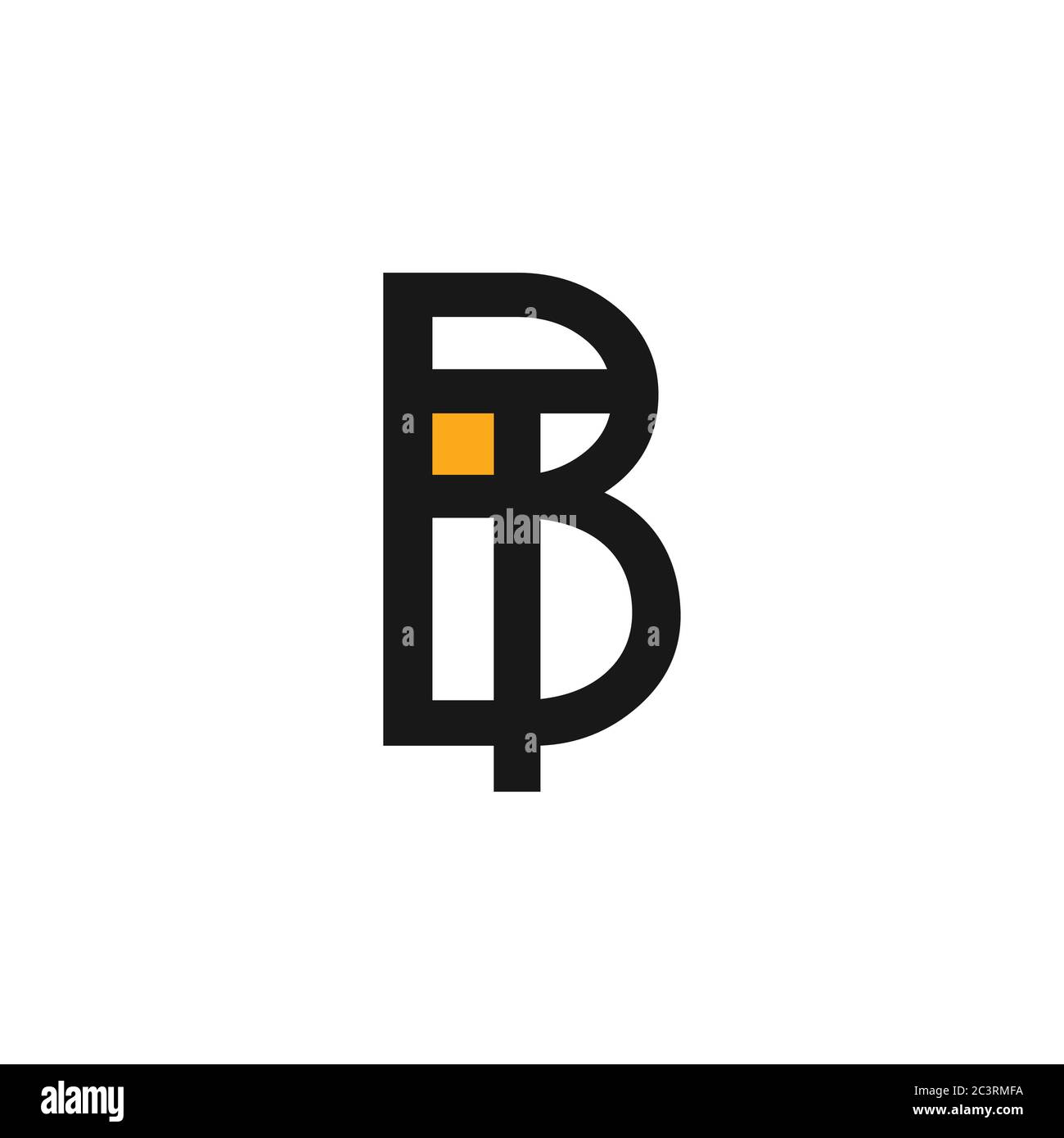 letter tb linked geometric line logo vector Stock Vector