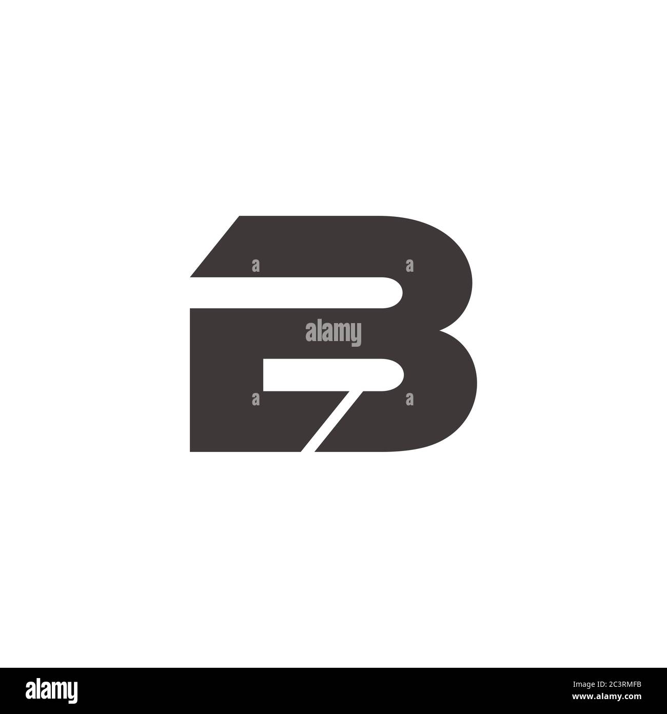 abstract letter 2b simple geometric logo vector Stock Vector Image ...