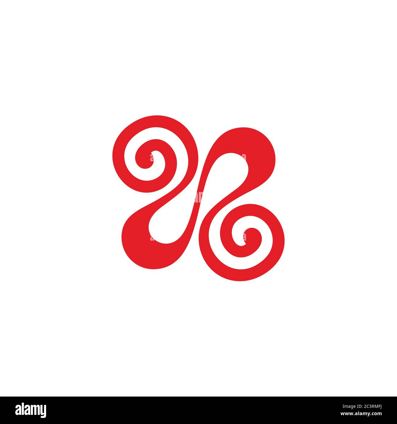 abstract ribbon spiral loop design sweet symbol vector Stock Vector