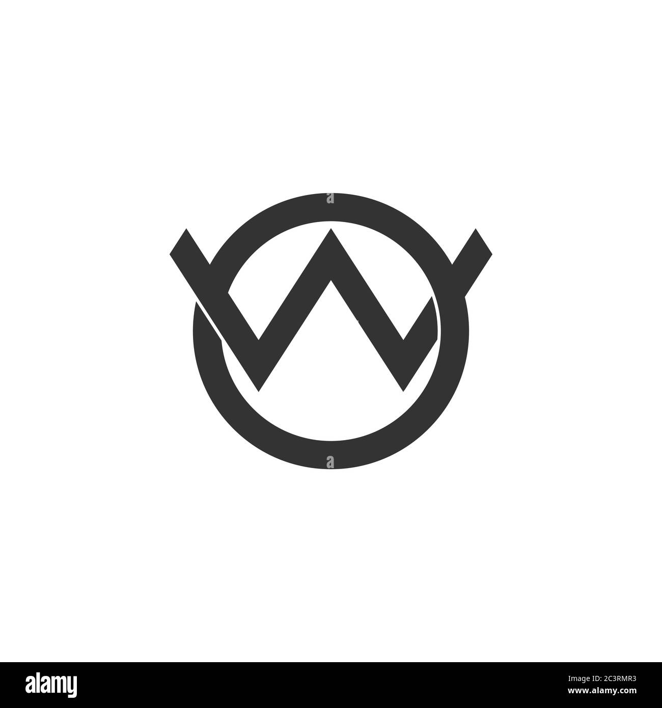 letter ow linked overlapping line logo vector Stock Vector