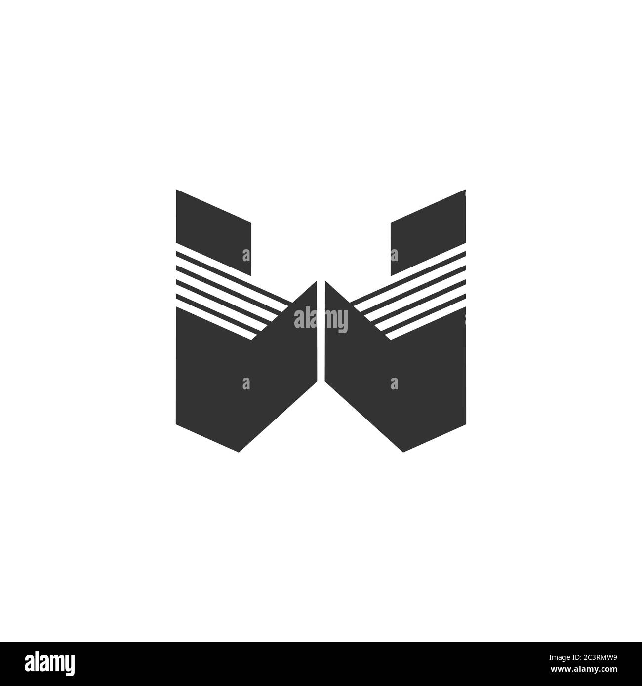 letter w stripes geometric logo vector Stock Vector Image & Art - Alamy