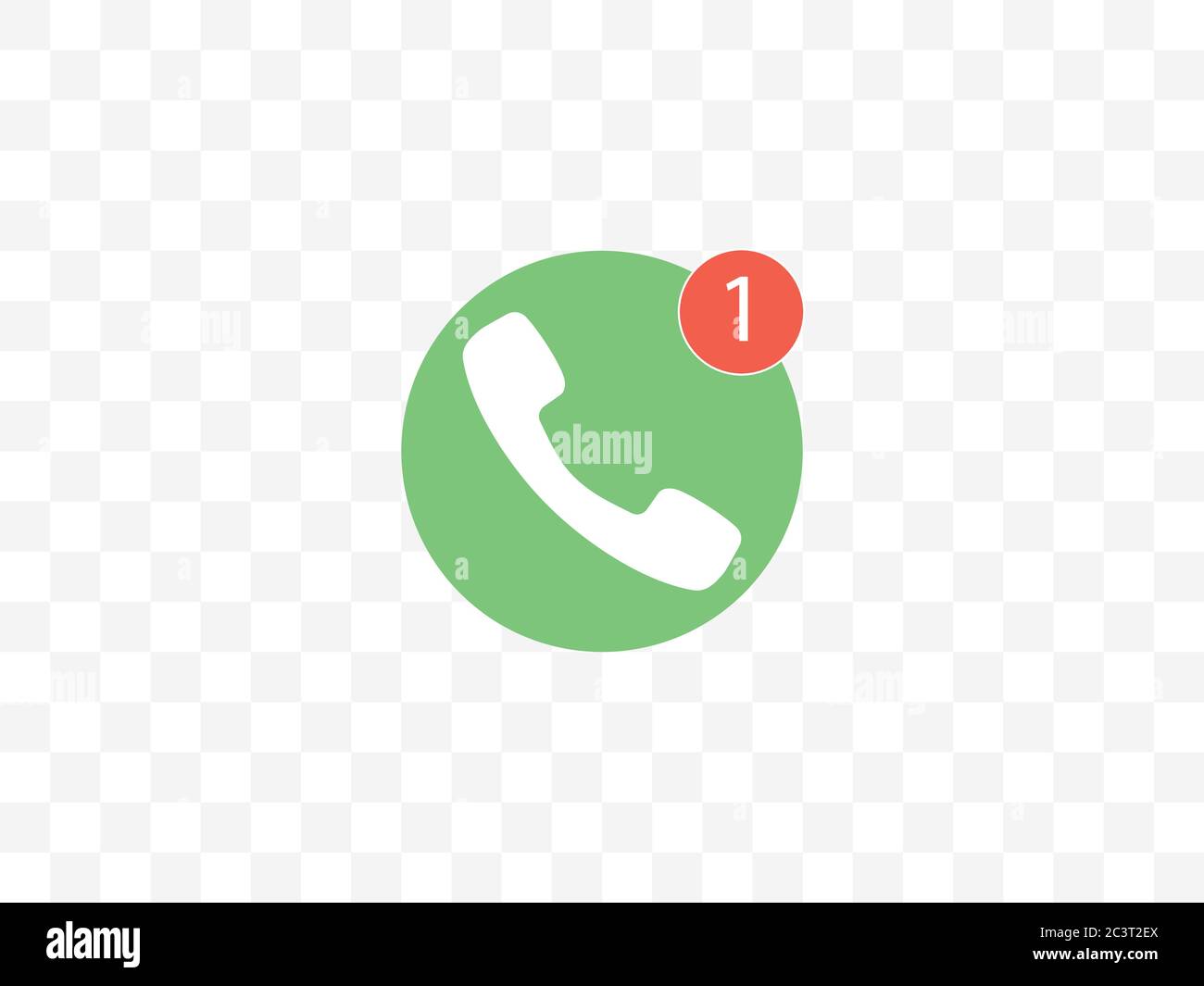 Phone icon, missed call sign. Vector illustration, flat design. Stock Vector