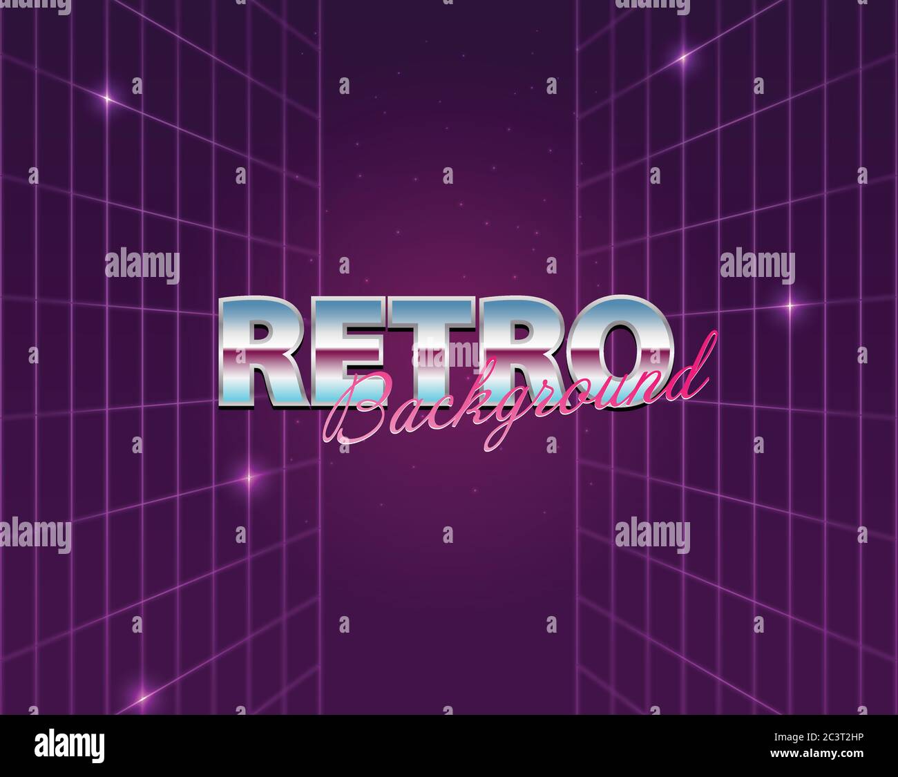 Retro future, 80s style Sci-Fi Background. Stock Vector